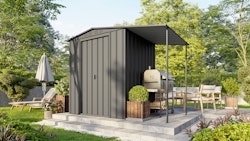 Globel Metallgerätehaus Gartenmanager Dream 65 anthrazit Set inkl. Schleppdach